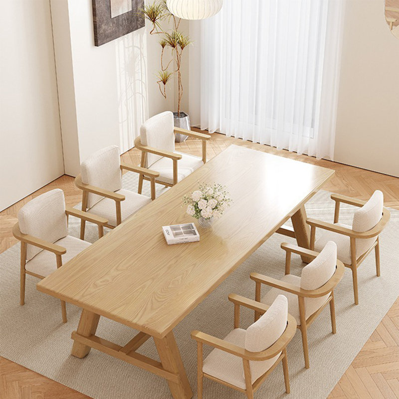 Waagy Japanese style full solid wood dining table set | Wayfair